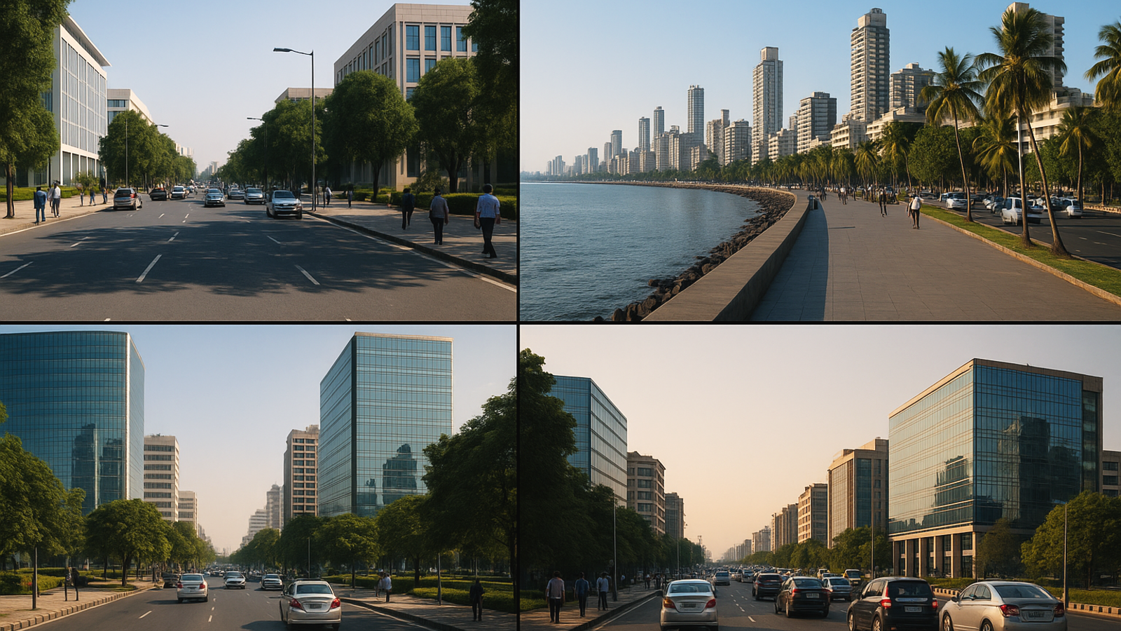 Cityscapes of New Delhi, Mumbai, Bengaluru, and Hyderabad — representing India’s major media and technology hubs connected through Firstpost Live TV’s nationwide digital news coverage.